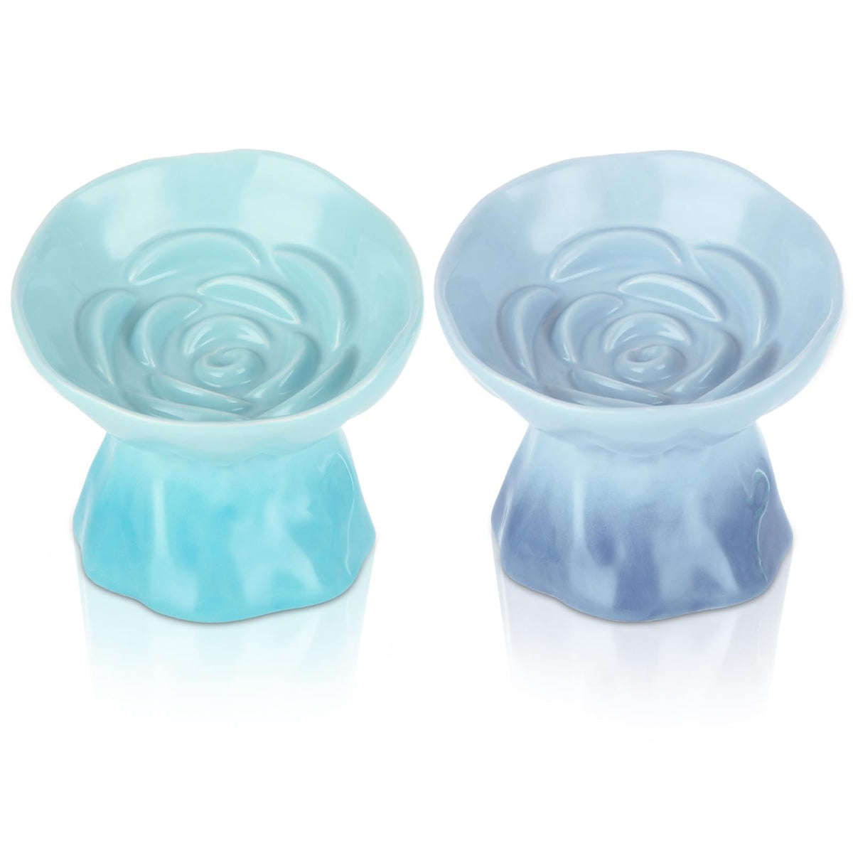STARVAST 2 Pack Ceramic Slow Feeder Cat Bowl, Elevated