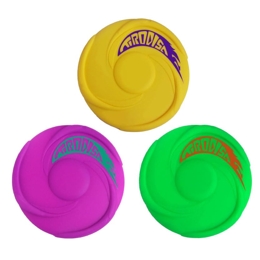 AMAZING TOYZ Tirodisc GO Mini Frisbee Flying Disc Set Pack, 12cm Soft Silicone Golf Disc for Party Games, Beach, Park Portable Pocket-Sized Toy, Easy Clean & Safe Catch