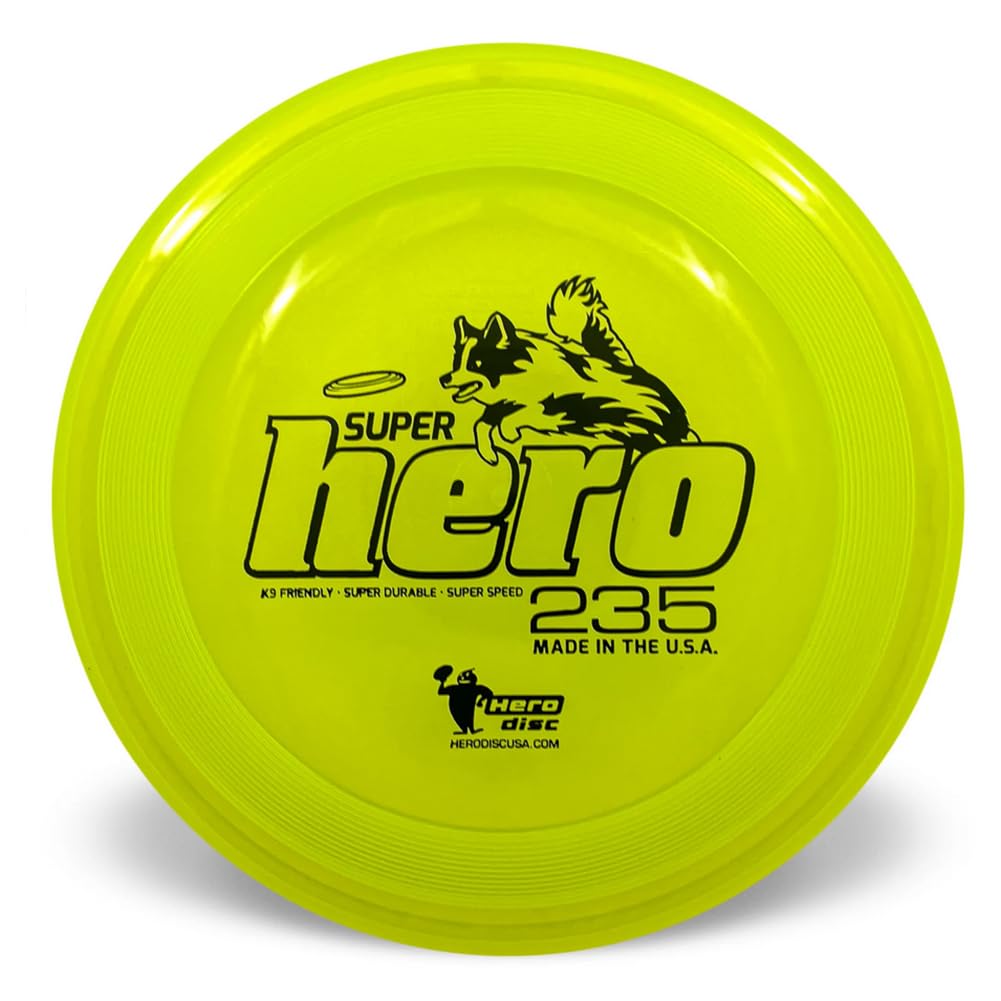 Hero Disc USA Superhero 235 K9 Candy Plastic Dog Disc, Outdoor Dog Toy and Pet Disc, Puncture Resistant Dog Flying Disc (Pink)