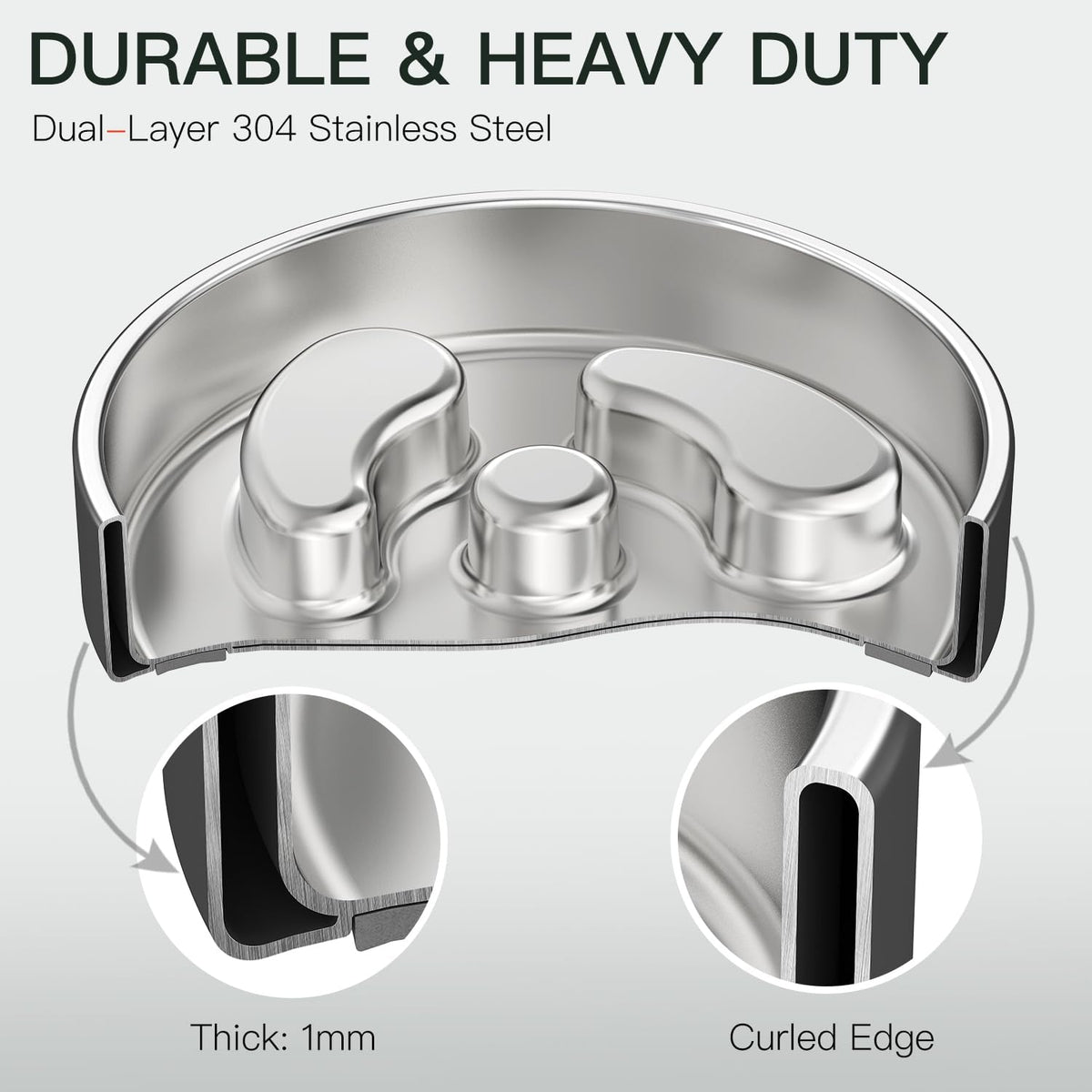 Feedoo Slow Feeder Dog Bowl-1Cup for Small Puppy, Double-Layer 304 Stainless Steel Puzzle Bowl, Anti-Choking for Fast Eaters, Heavy-Duty Non-Slip Base, Dishwasher Safe