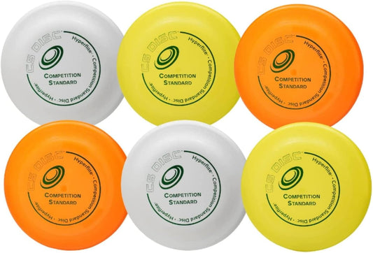 Hyperflite K-10 Competition Standard Dog Disc (6 Pack) - Assorted Floating Frisbee for Dogs - Large Canine Plastic Discs for Ultra-Long Flights - Flying Disc Toy for Secure Gripping - 8.75”