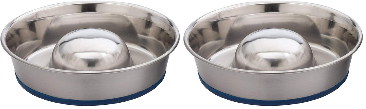 OurPets DuraPet Slow Feed Premium Stainless Steel Bowl (Heavyweight Durable Stainless Steel Bowls, Dog Food Bowl, and Dog Water Bowl) Great Alternative to Snuffle Mat for Dogs-Medium