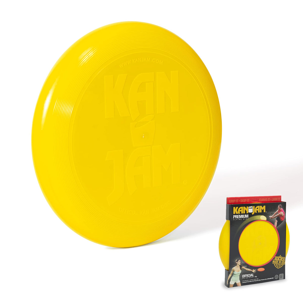 Kan Jam Ultimate Disc Golf Frisbee - Official Size Disc Golf Disc with Light Up Frisbee Options for Outdoor Games, Yellow
