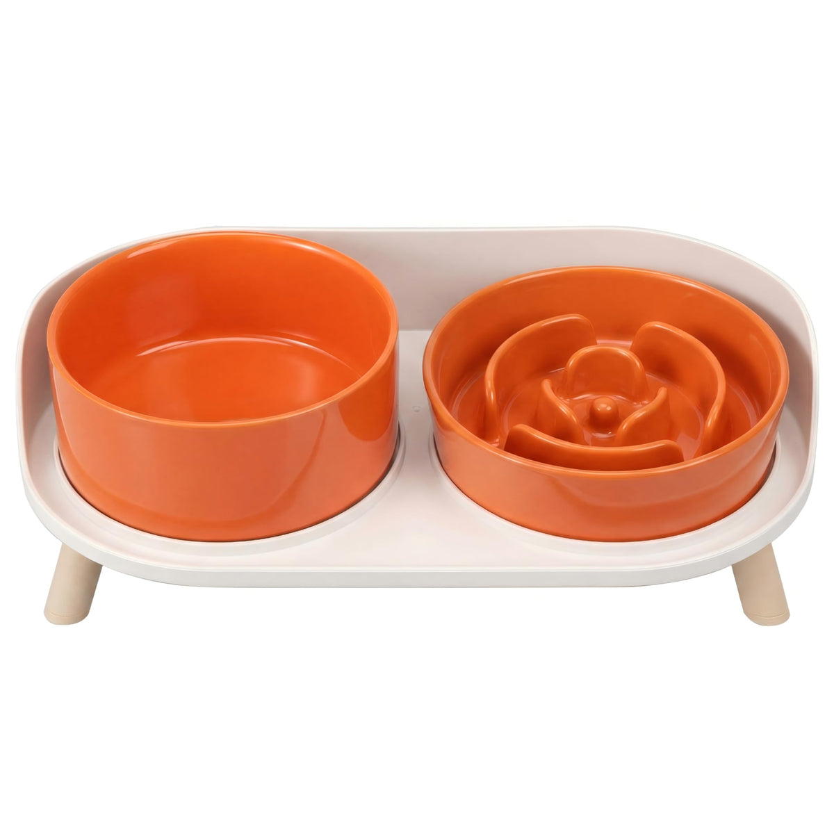 Elevated Slow Feeder Dog Bowls with Splash Proof Stand, Slow Eating 5X