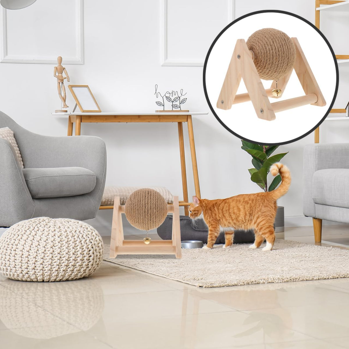ABOOFAN Cat Scratcher Ball Rabbit Scratching Ball for Claw Grinding