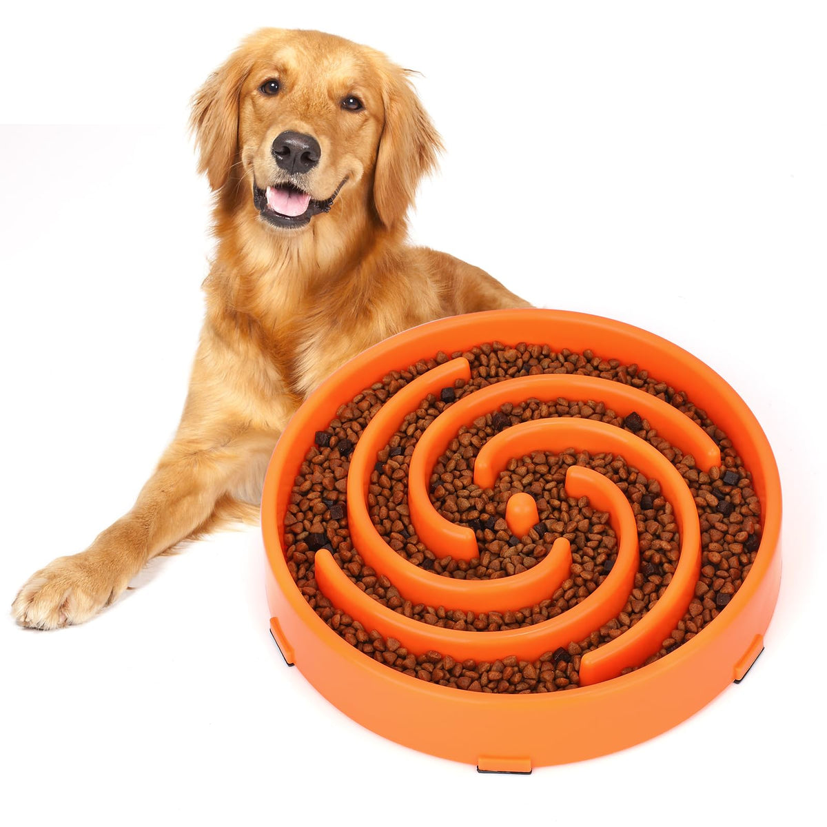 Slow Feeder Dog Bowls for Large Medium Dog Non Slip Maze Puzzle Bowl Pet Slower Food Feeding Dishes Interactive Bloat Stop Preventing Choking Healthy Dog Bowl, Black