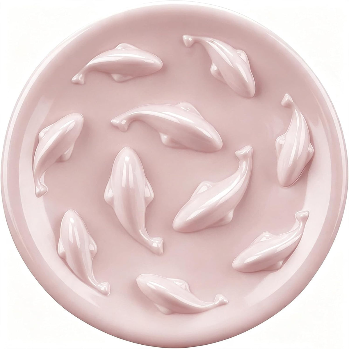 Slow Feeder Bowl for Cats and Small Dogs,Cilkus Fish Pool Design, Fun Interactive Bloat Stop Puzzle Feeder Bowl Healthy Eating Diet Made of Melamine Food Grade Material Dishwasher Safe (Pink)