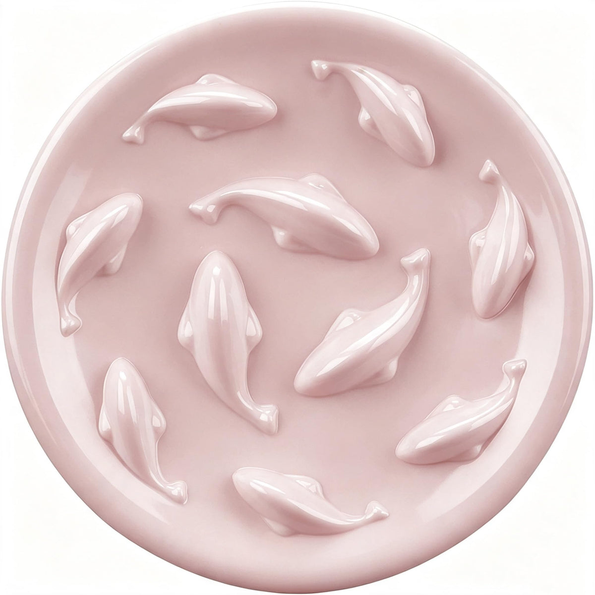 Slow Feeder Bowl for Cats and Small Dogs,Cilkus Fish Pool Design, Fun Interactive Bloat Stop Puzzle Feeder Bowl Healthy Eating Diet Made of Melamine Food Grade Material Dishwasher Safe (Pink)
