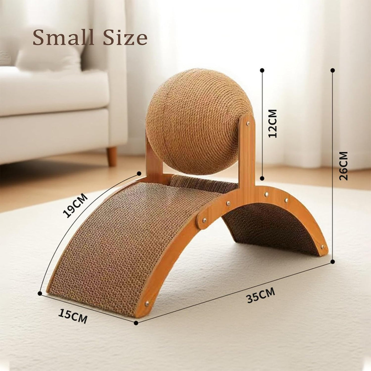 Cat Scratching Ball on Stand, 2026 New Cat Scratching Post Design with Arch Bridge and Ball for Kittens, Interactive Exercise Cat Scratching Toy for Small Pet to Play and Exercise (S(1.1-8.8lb))