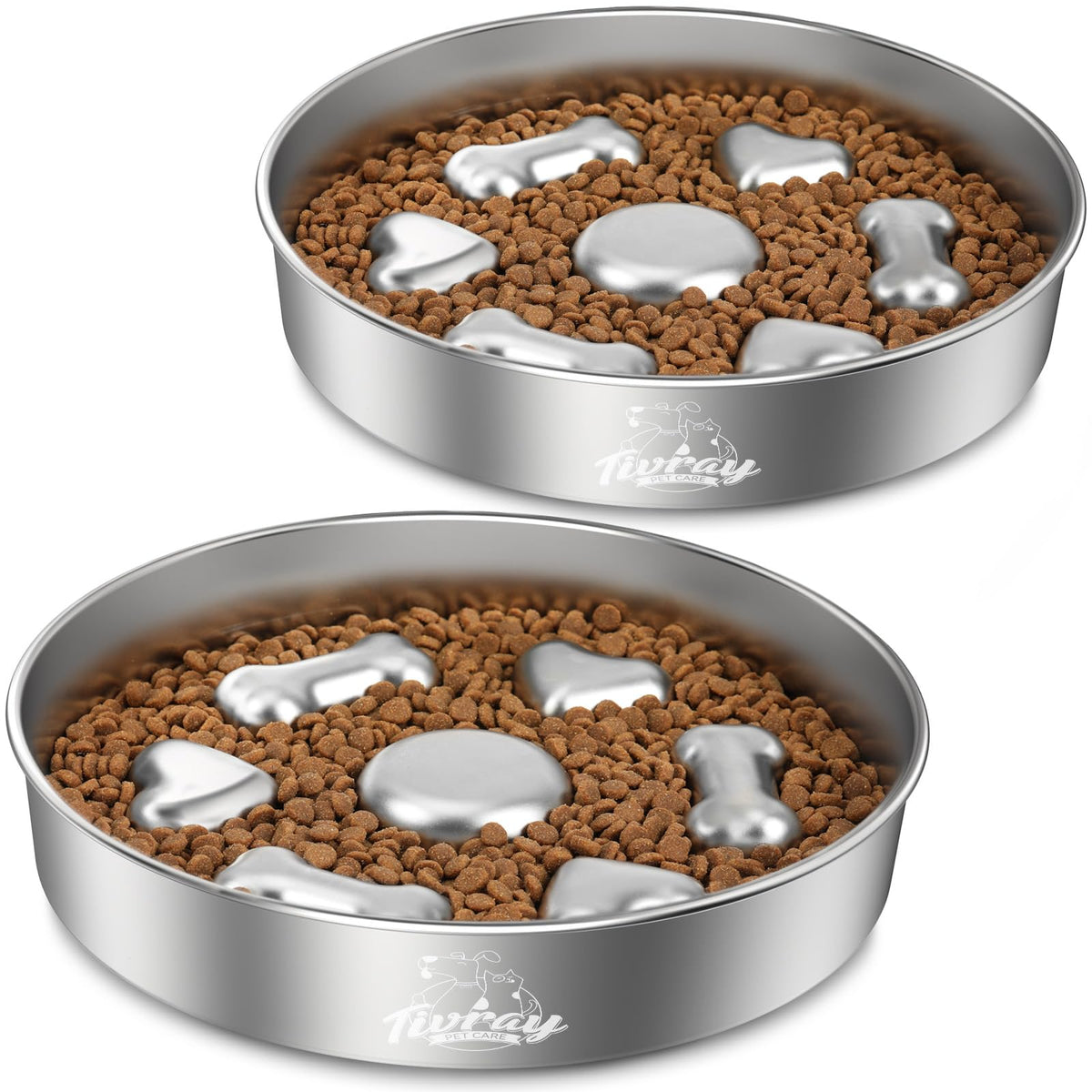 Slow Feeder Dog Bowls, 304 Stainless Steel Slow Feeder Bowl, 5 Cups