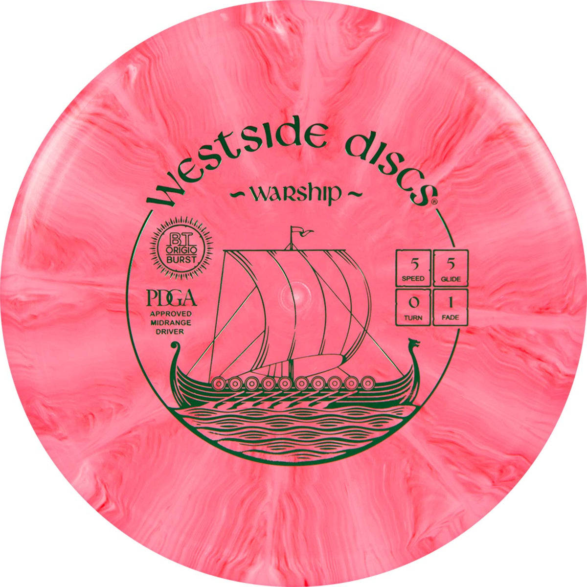 Westside Discs Origio Burst Warship, Stable Disc Golf Midrange