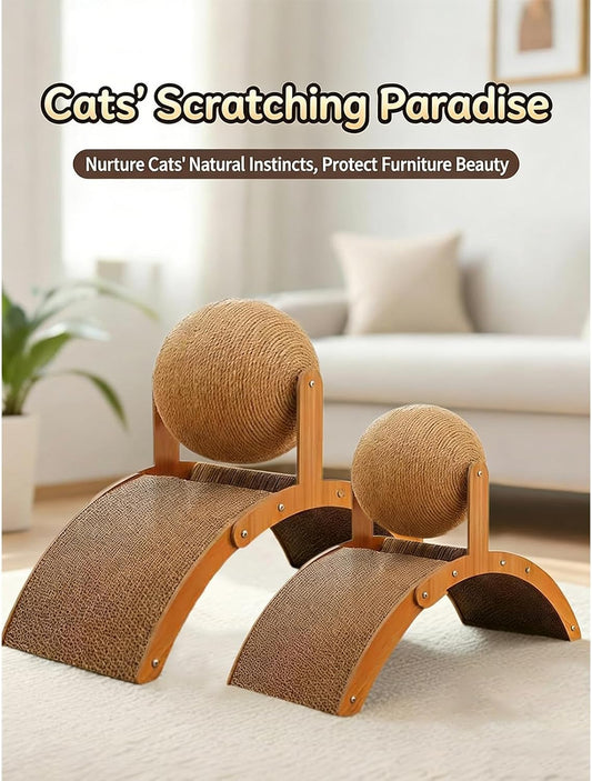 Cat Scratching Ball on Stand, 2026 New Cat Scratching Post Design with Arch Bridge and Ball for Kittens, Interactive Exercise Cat Scratching Toy for Small Pet to Play and Exercise (S(1.1-8.8lb))