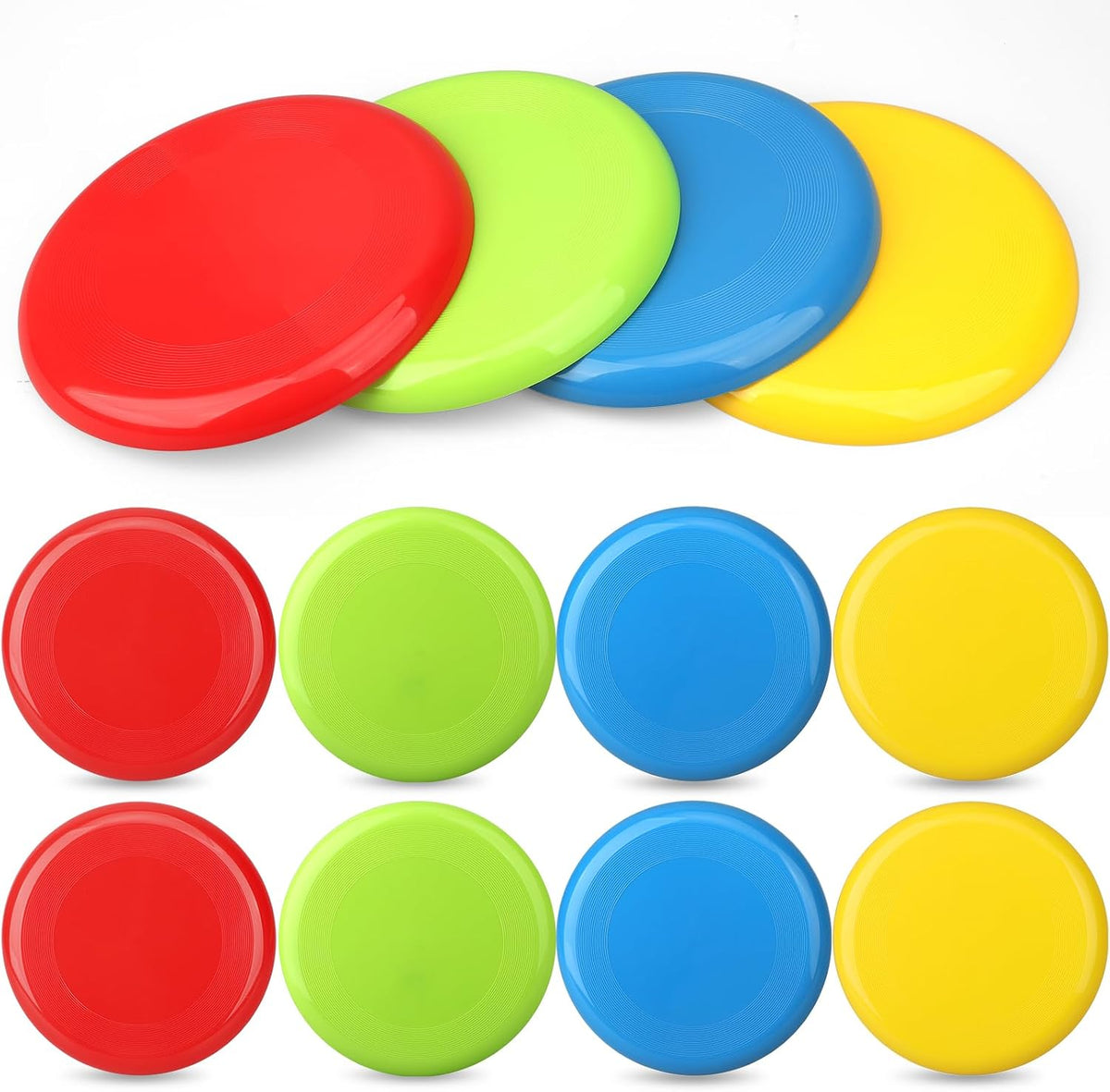 Amarlozn Jumbo 8" Flying Disc Toys for Kids Adults, 8 Pack Flying Sport Yard Ring Toy for Outdoor Beach Accessories Backyard Lawn Park, Toss and Catch Game Sports Toy for Boys Girls