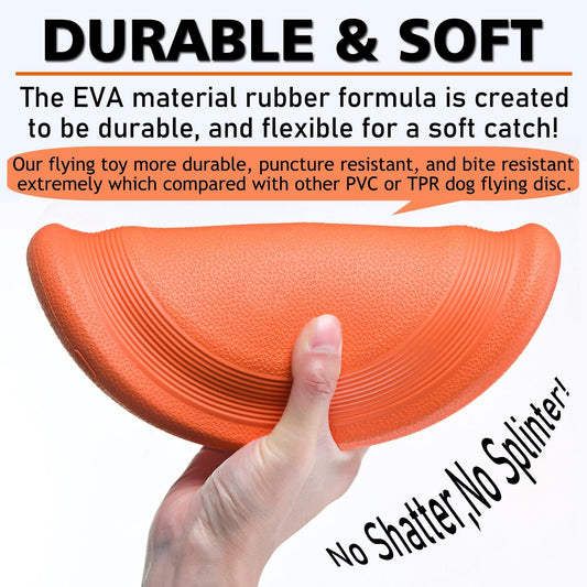 XIGOU Dog Flying Disc (2 Pack) - Durable Rubber Flying Disc Dog Toy - 9.25" Indestructible Rubber Dog Fetch Toy - Puncture Resistant & Bite Resistant Extremely - for Medium Large Dogs