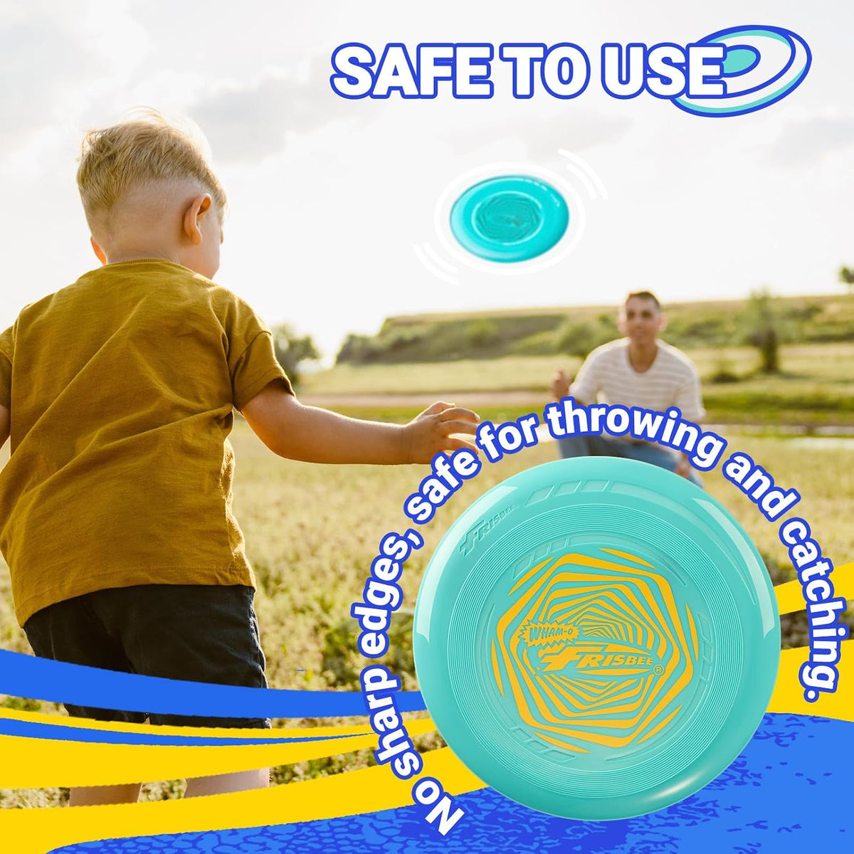 Frisbee Go Flying Disc, 9 Inch Lightweight Sports Disc for Beginners Outdoor Beach Backyard Lawn Park Camping Family Activity Game - 70g