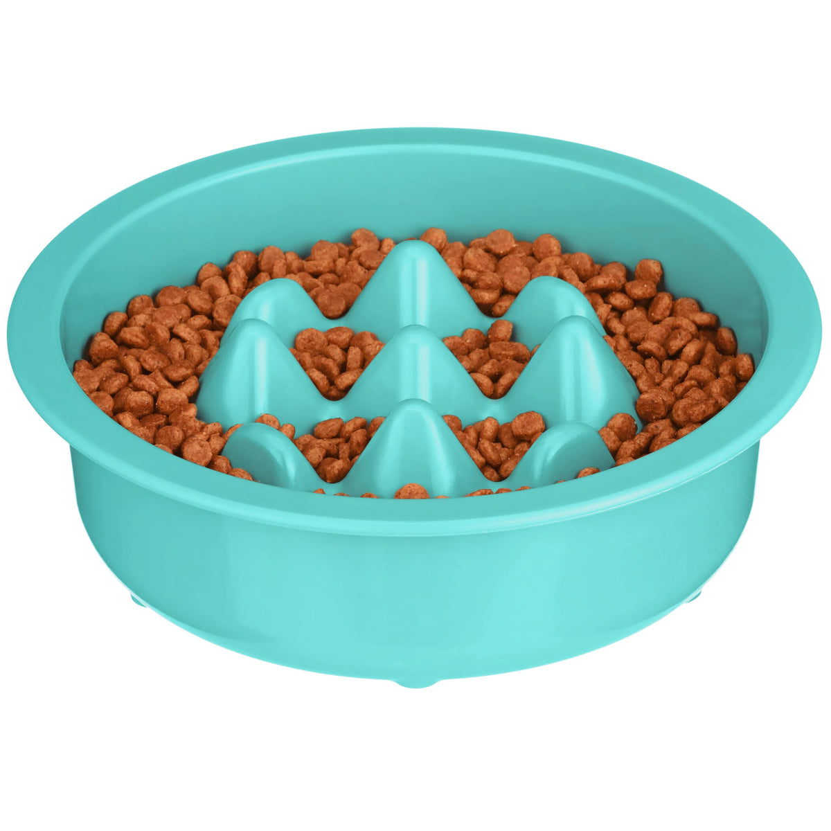 The Niner Slow Feed Bowl - Raised Peaks Slow Down Pets Eating - Fits Elevated Feeders Including Neater Feeder Large Sizes - Gentle on Teeth and Gums - Holds up to 2 Cups (Gunmetal Grey)