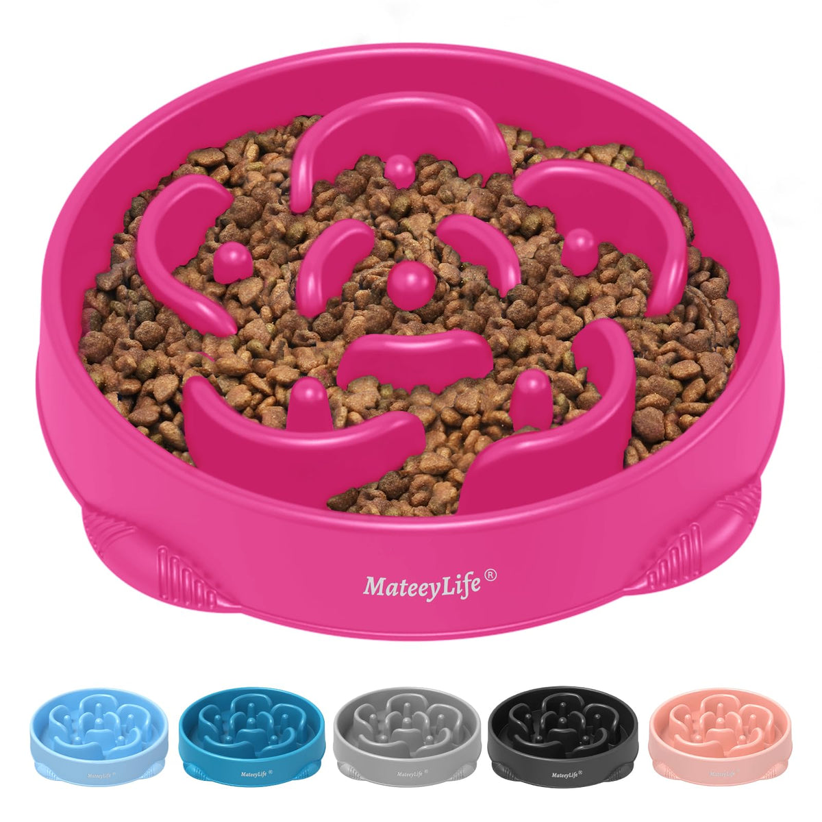 MateeyLife 2-Pack Slow Feeder Dog Bowls, 1 Cup, Dog Puzzle Feeder Bowl