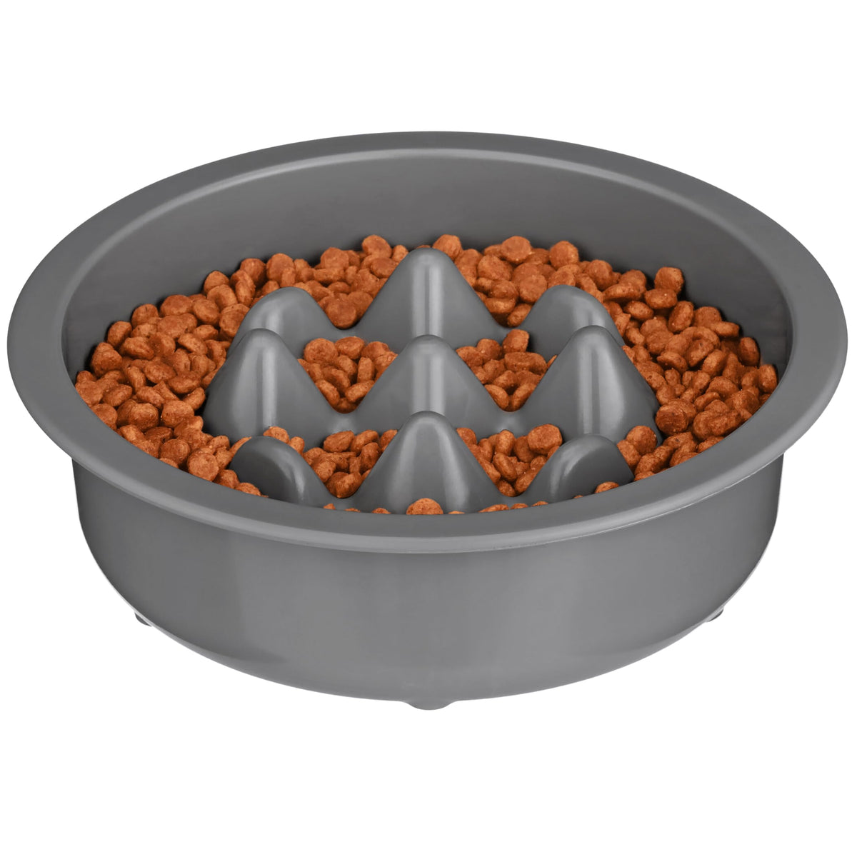 The Niner Slow Feed Bowl - Raised Peaks Slow Down Pets Eating - Fits Elevated Feeders Including Neater Feeder Large Sizes - Gentle on Teeth and Gums - Holds up to 2 Cups (Gunmetal Grey)