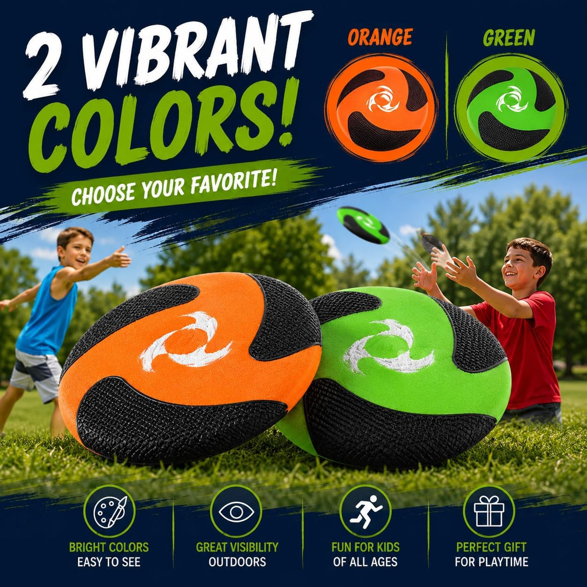 Liberty Imports 6 PCS Kids Soft Foam Flying Discs, 10" Sports Toy Throwing