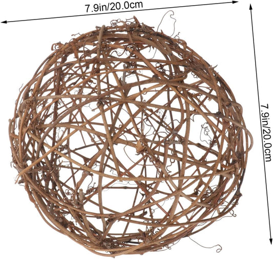 8pcs Natural Vine Balls Decorative Outdoor Rattan Woven Balls for DIY Party Decorations