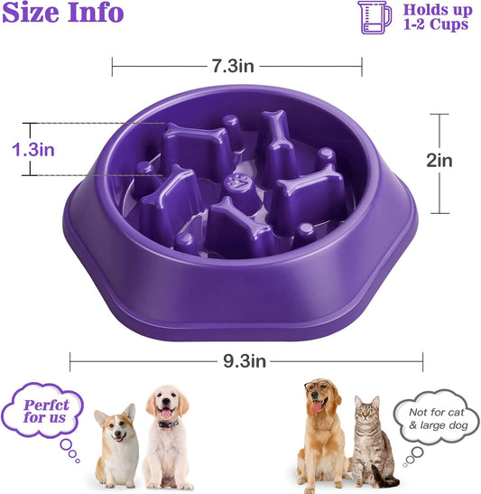 UPSKY Slow Feeder Dog Bowl Anti-Chocking Slower Feeding Pet Puzzle Bowls
