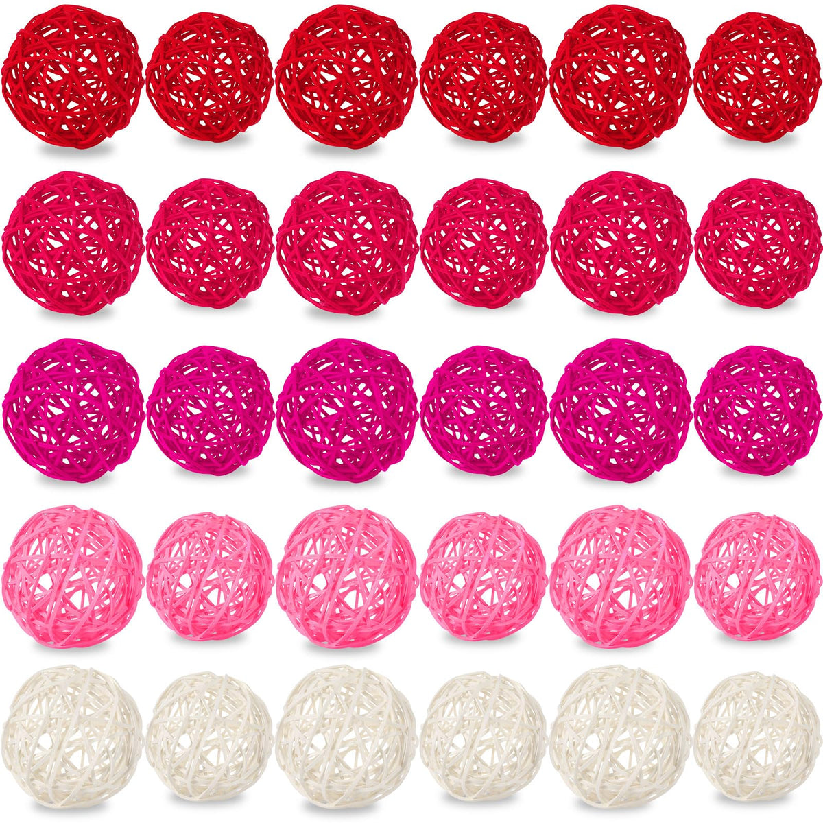 NOVWANG 40 Pcs Natural Wicker Rattan Balls, Table Centerpieces Vase Bowl Filler Hanging Decor DIY Craft House Ornament for Party Decoration