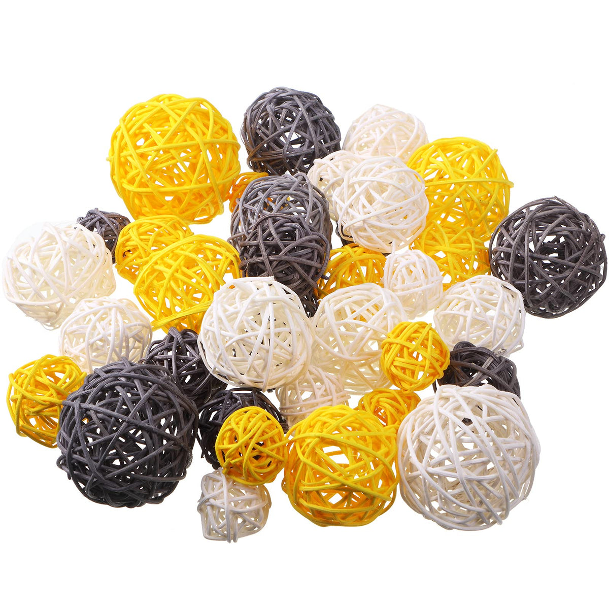 Patelai 72 Pcs Wicker Rattan Balls, Vase Bowl Fillers, Boho Neutral Set