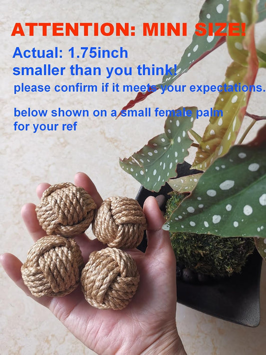 Elkpruu 10PCS Mini Orbs Decorative Balls for Centerpiece Bowls, Christmas Decorative Rope Balls for Bowls, Vase Filler, Decorative Bowl fillers for Farmehouse Coastal Nautical Table Decor