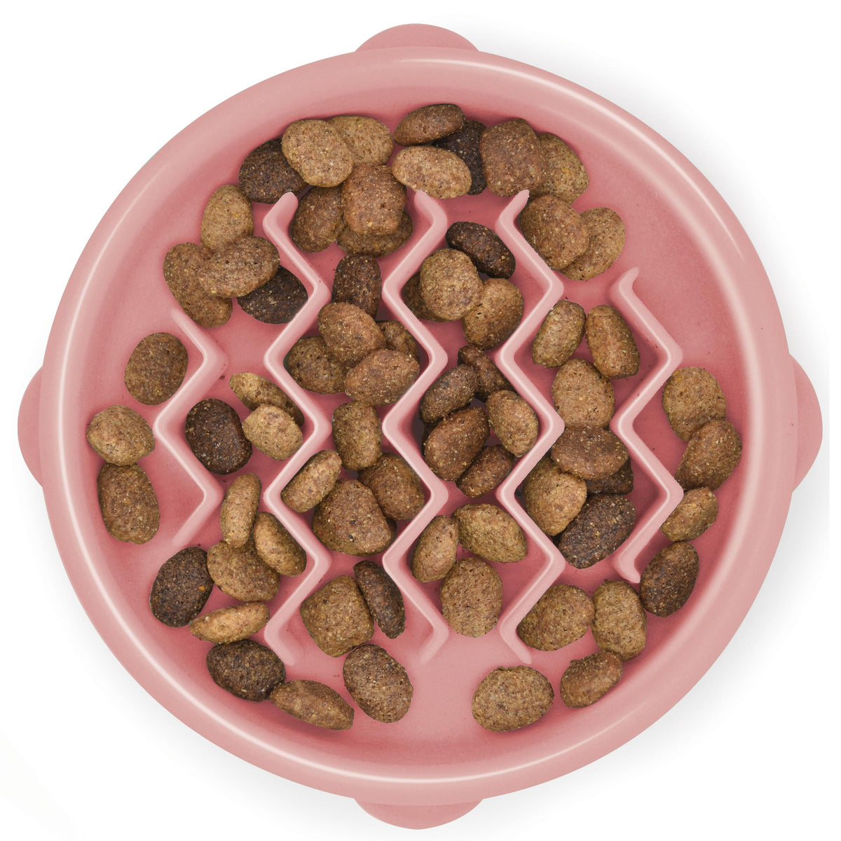 Outward Hound Fun Feeder Slo Bowl – Medium 2‑Cup Capacity, Slow Feeding, Small to Medium Dogs & Cats, Non-Slip, Blue, Notch Pattern