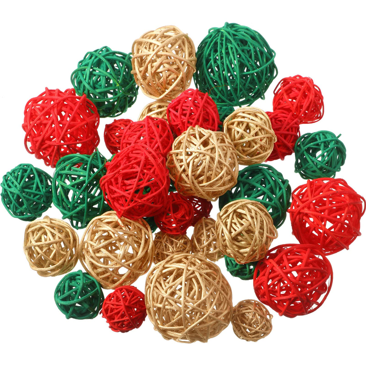 Patelai 72 Pcs Wicker Rattan Balls, Vase Bowl Fillers, Boho Neutral Set