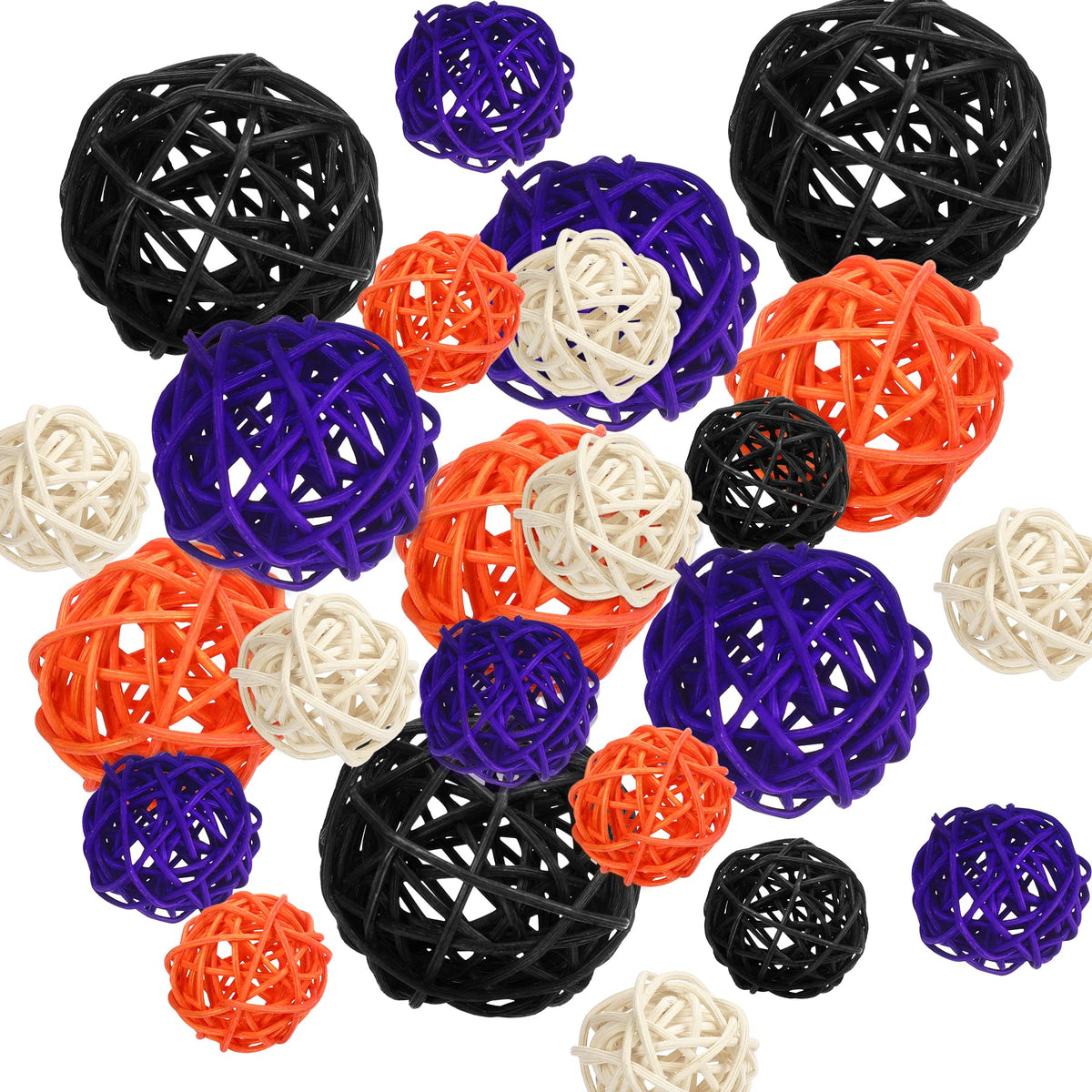 SANNIX 40Pcs Christmas Decorations Rattan Wicker Balls Hanging Ornaments Vase Bowl Fillers for Wedding Christmas Party Home Decor Table Tree Decorations