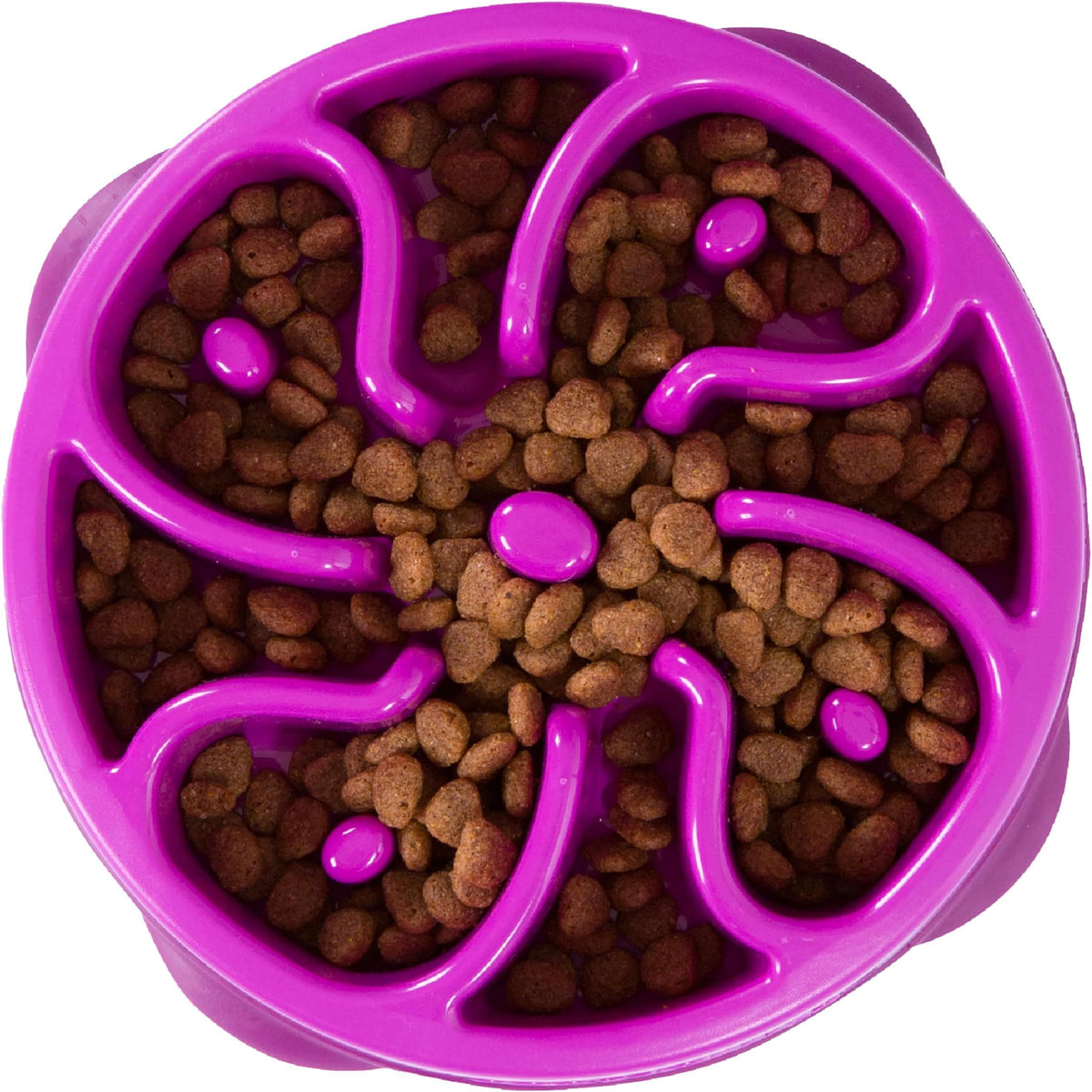 Outward Hound Fun Feeder Slo Bowl – Medium 2‑Cup Capacity, Slow Feeding, Small to Medium Dogs & Cats, Non-Slip, Turquoise, Drop Pattern