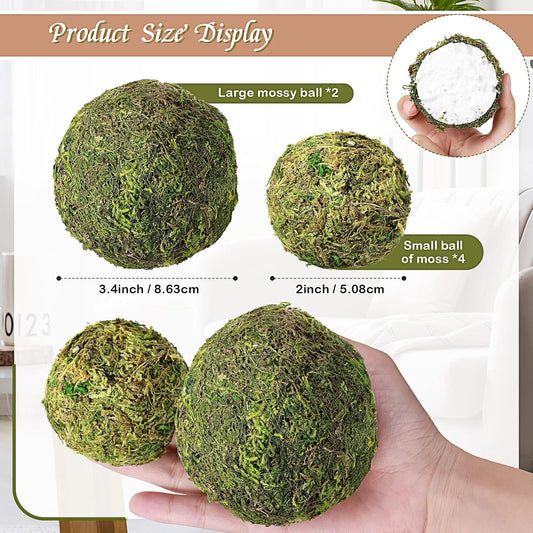 Jetec 18 Pcs Decorative Balls for Centerpiece Bowls Green Moss Balls and Rope Cord Bowl Fillers for Home Vase Garden Wedding Farmhouse Rustic Party Table Decor(Simple Style)