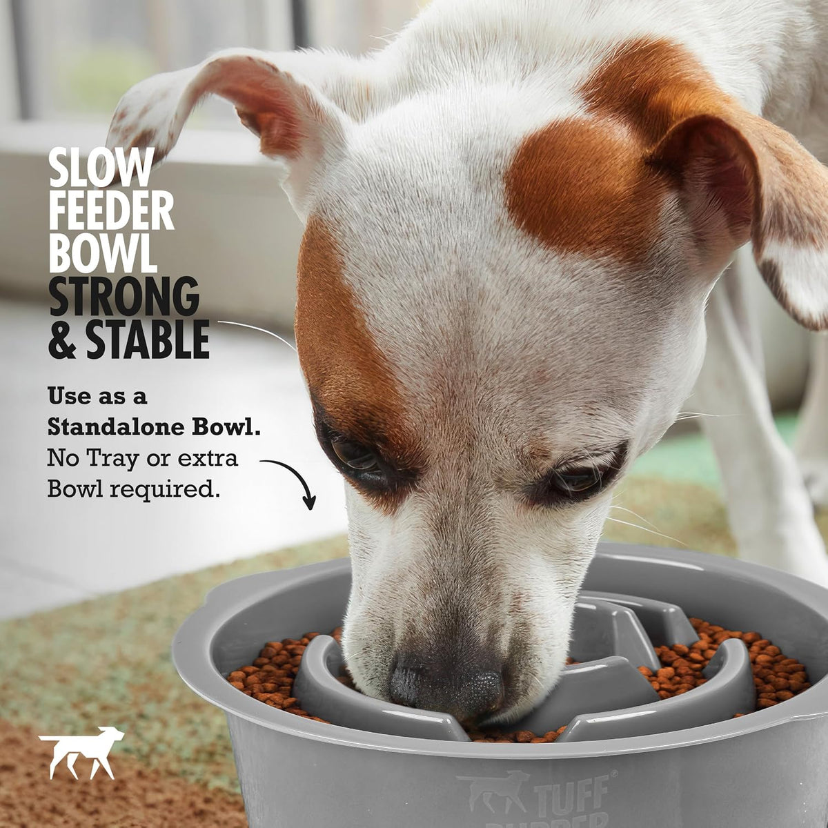 Tuff Pupper Slow Feeder Insert Bowl | Puzzle Maze Slows Down Eating | Elevated Feeder Tray Bowls | Standalone Dog Bowl | Pet Bowls Insert | Easy Clean Dishwasher Safe (4 Cups - Fits 8.9-9.3 Inch Hole)