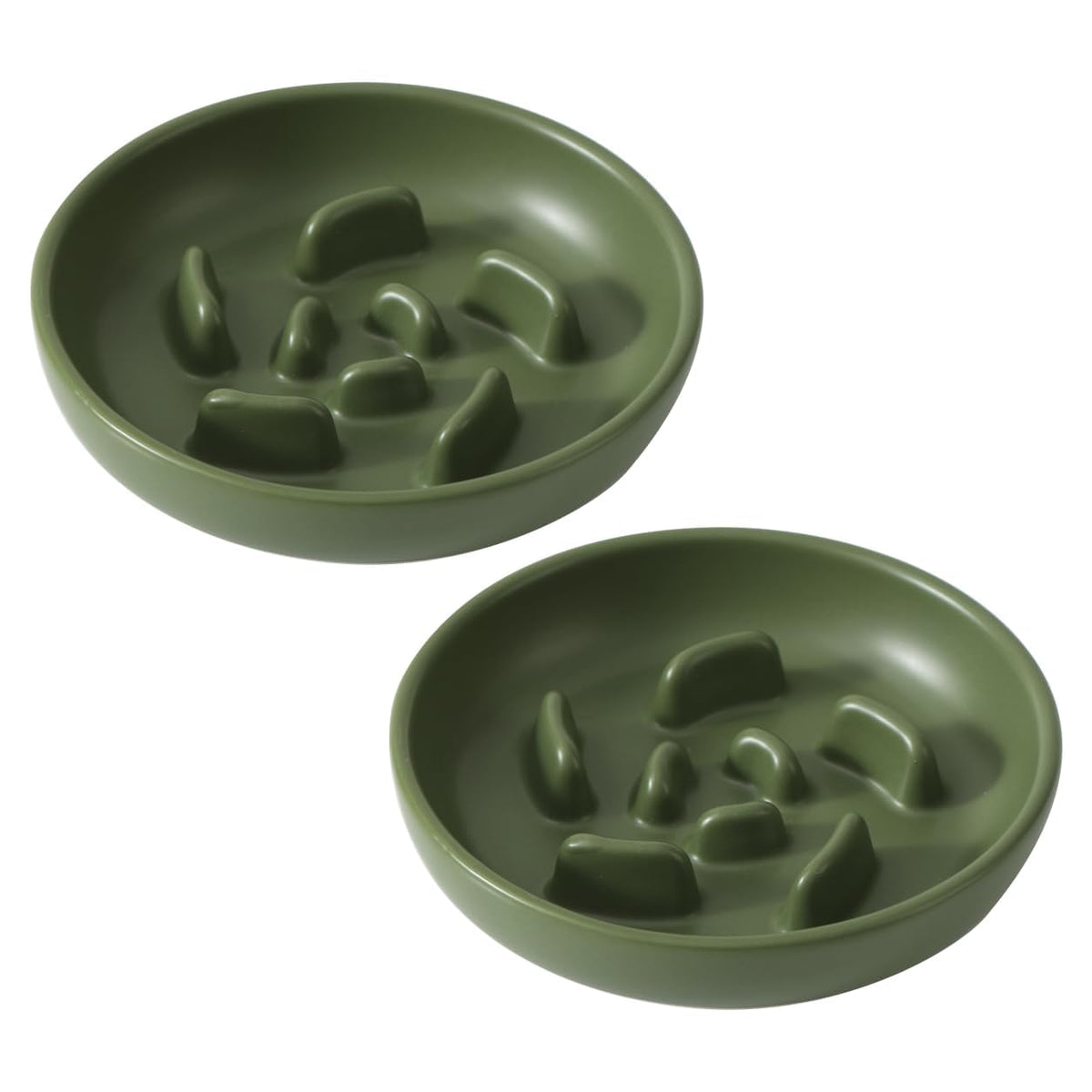 Cute 3 in 1 Ceramic Elevated Cat Bowl Stand, Raised Slow Feeder Cat Bowl
