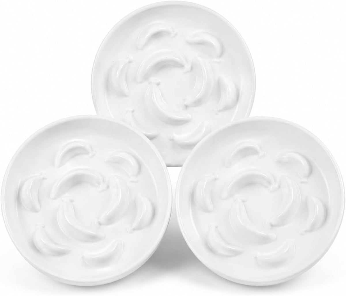 Melamine Cat Slow Feeder Bowl - Pastel Series Cat Plate for Dry and Wet Food - Cute Maze Feeder Dish for Healthy Eating - Dishwasher Safe - 6.3''W x 1.2''H - 7 OZ - Ivory White