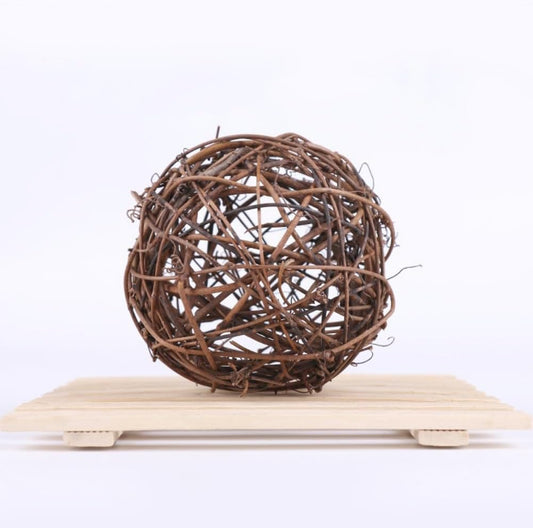 3 Pcs Handmade Wicker Rattan Balls, Natural Vine Balls Bowl and Vase Filler Twig Orbs, Brown Rustic Rattan Decorative Balls Ornament for Garden, Wedding, DIY Crafts, Rabbits, Parrot, Bird Toys
