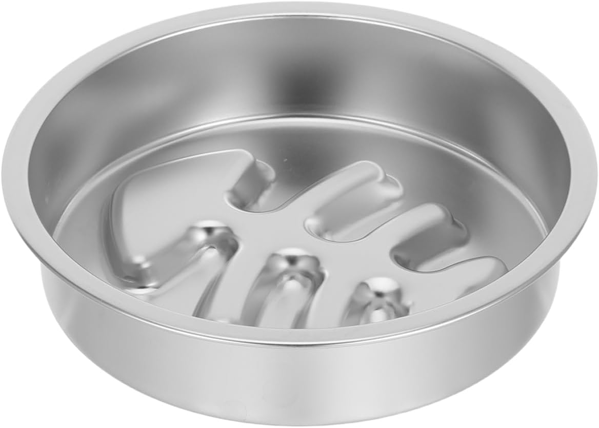 7 Inch Stainless Steel Slow Feeder Dog Bowl, Non Slip Puzzle Pet Feeding Dish, for Small Medium Pets Slow Eating Avoid Indigestion Home Outdoor Use