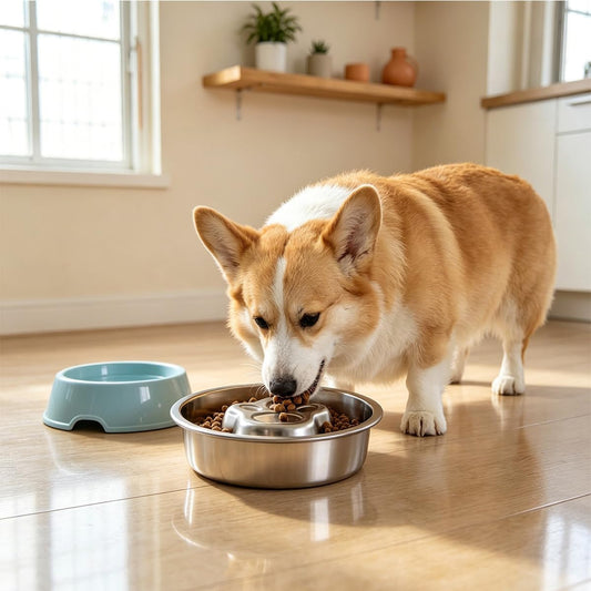 Stainless Steel Slow Feeder Dog Bowls,Slow Food Bowl for Dog & Cat - 1 Cups Capacity,Paw-Shaped Design Pet Food Holder,Metal Non-Slip Lick Plate,Puzzle Maze Dish for Small Sized Breeds - 2 Pack