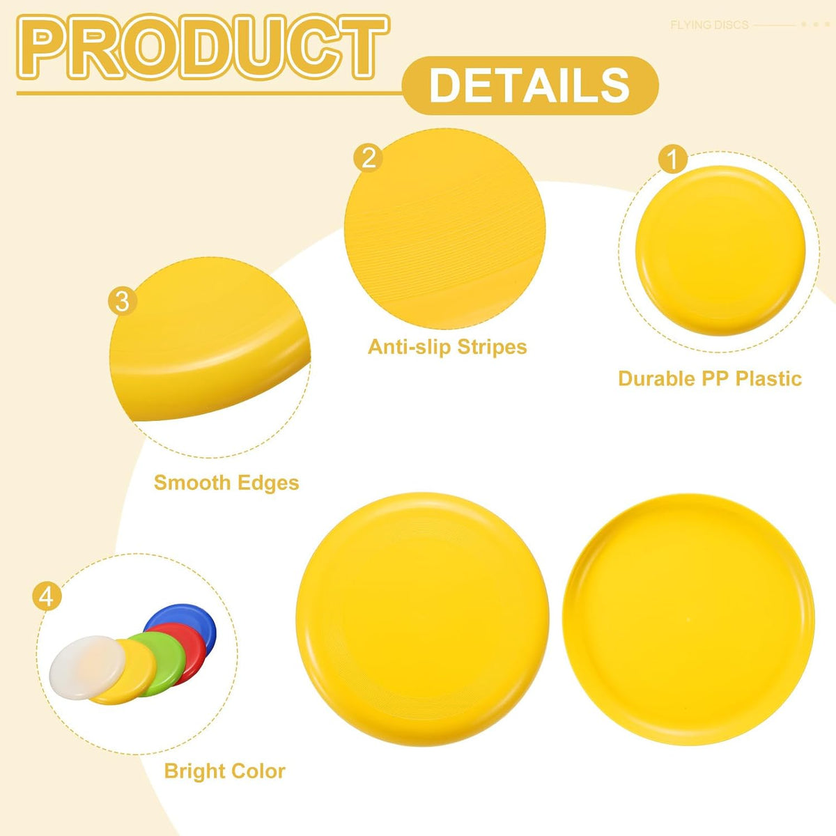 PATIKIL Flying Disc, Colorful Plastic Flying Disk Flyer for Outdoor Sports Training Playing Lawn Game