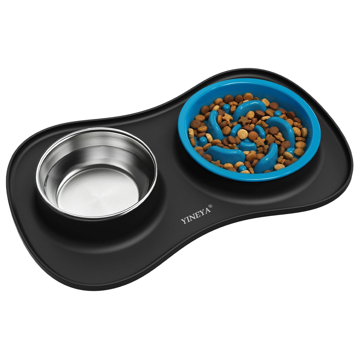 YINEYA 3 in 1 Slow Feeder Dog Bowls,Dog Water Bowl,Cat and Dog Food Bowl