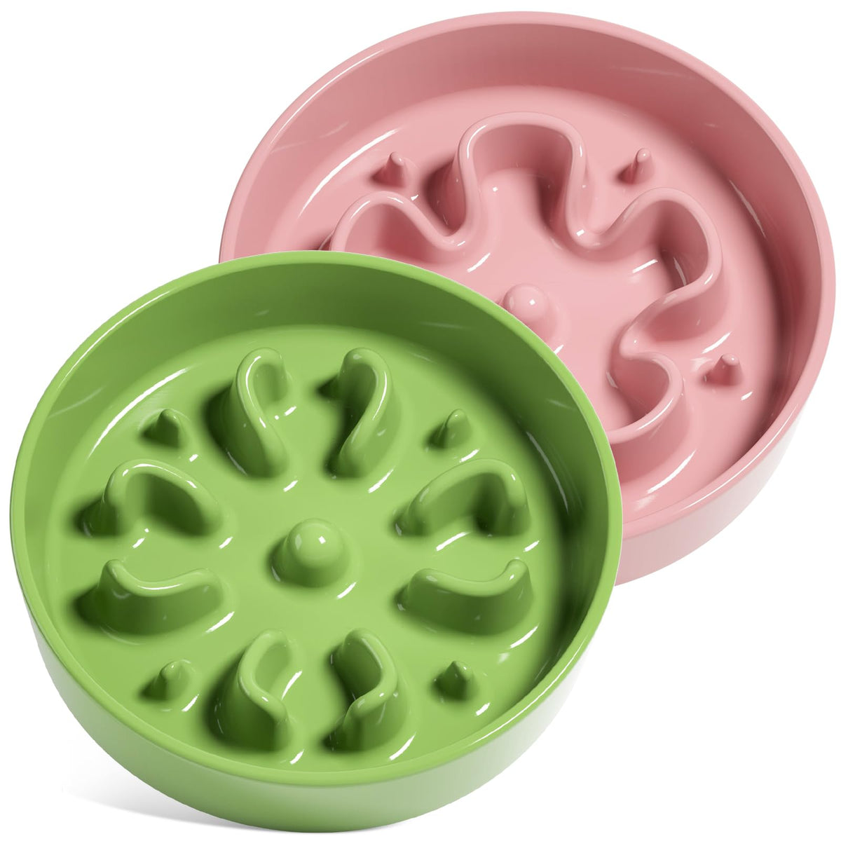 LE TAUCI Ceramic Slow Feeder Dog Bowls Small Breed, 0.6 Cups Dog Food Dish for Fast Eaters, Puzzle Bowl for Small Dogs and Cats,Purple