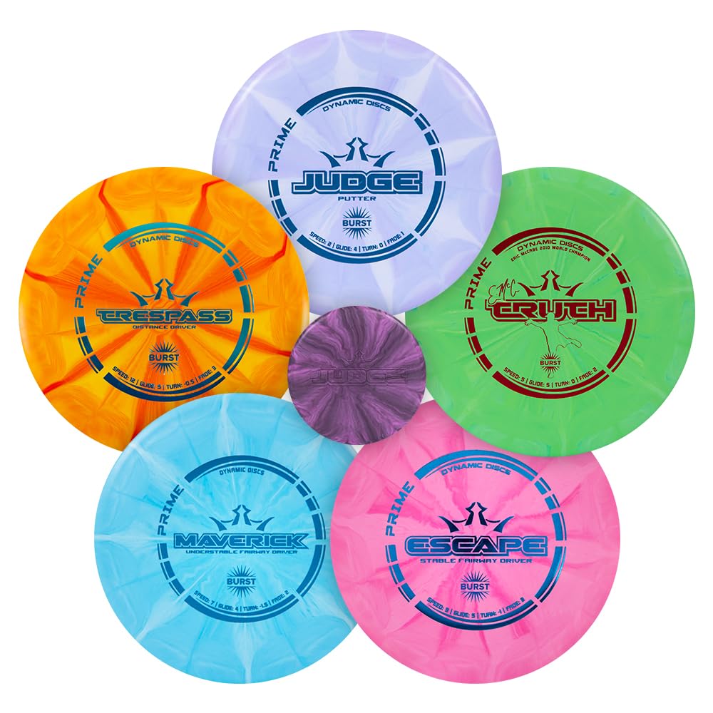 Dynamic Discs Prime Burst Disc Golf Set, 5-Pack, Judge, Truth