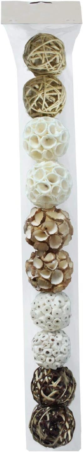 Blue Donuts Decorative Balls for Bowls â€“ Decorative Balls for Centerpiece Bowl Fillers, Assorted Rattan Wicker Balls Orb Grapevine Ball, Vase Fillers Pack of 10