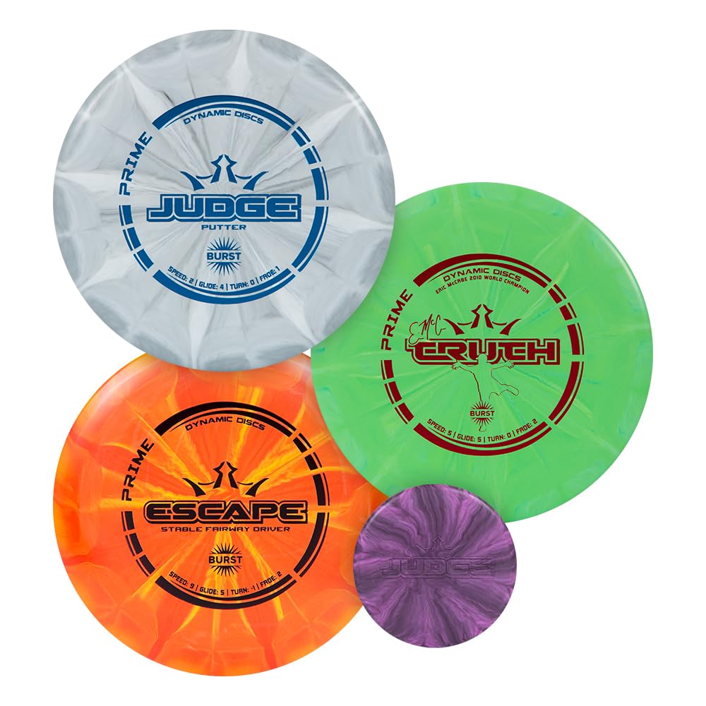 Dynamic Discs Prime Burst Disc Golf Set, 5-Pack, Judge, Truth