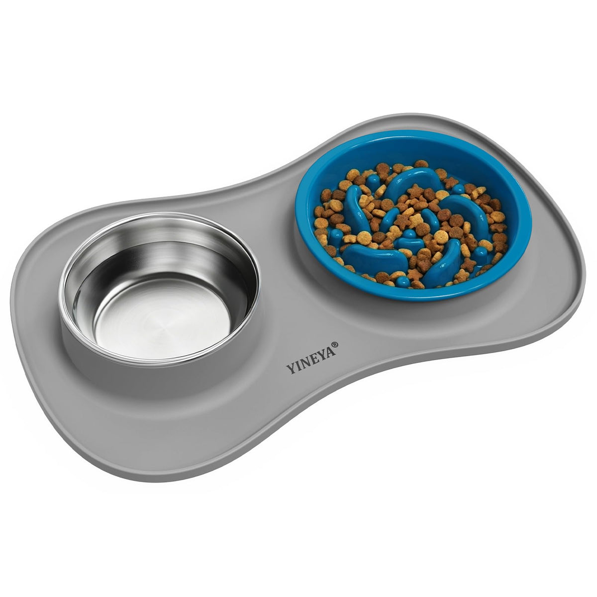 YINEYA 3 in 1 Slow Feeder Dog Bowls,Dog Water Bowl,Cat and Dog Food Bowl