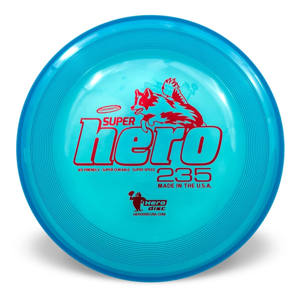 Hero Disc USA Superhero 235 K9 Candy Plastic Dog Disc, Outdoor Dog Toy and Pet Disc, Puncture Resistant Dog Flying Disc (Pink)