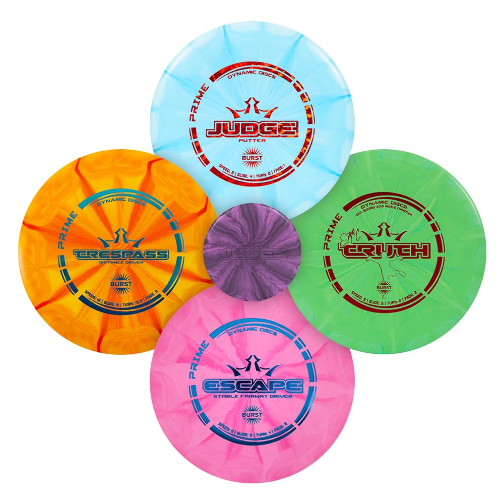 Dynamic Discs Prime Burst Disc Golf Set, 5-Pack, Judge, Truth