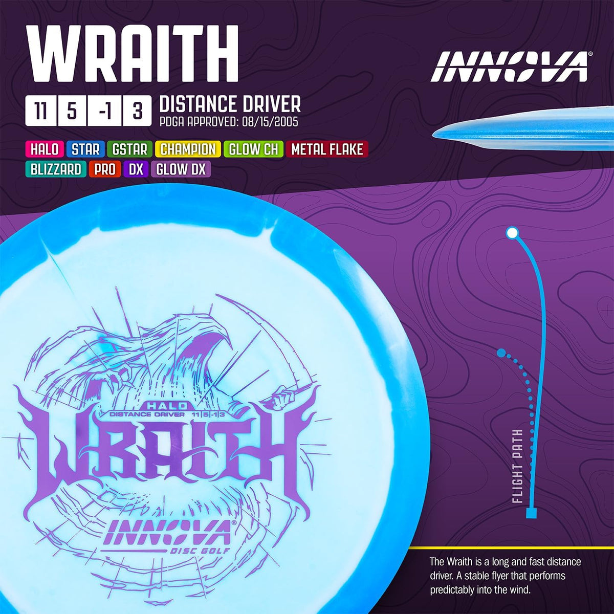 Innova Halo Star Wraith Disc Golf Distance Driver – Long and Fast Disc Golf Driver (Colors Will Vary)