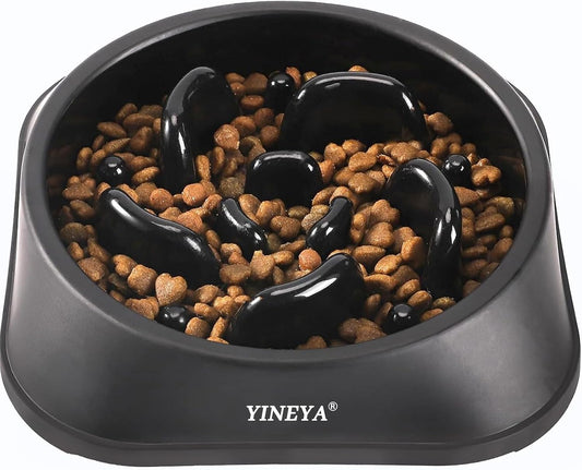 YINEYA Slow Feeder Dog Bowl for Medium Dogs, 2-Cup Puzzle Feeder Bowl